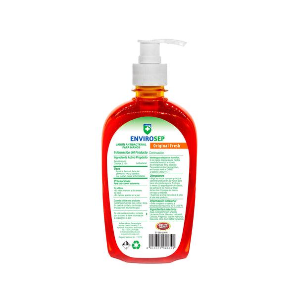 Jabón Antibacterial EnviroSep - Botella de 500 ml (16.9 oz)