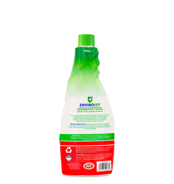 Limpiador Multipropósito Desinfectante, EnviroSep - Botella de 33.8 Oz (1,000 ml) Repuesto.