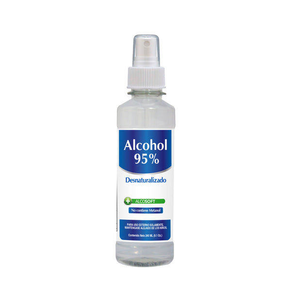 AlcoSoft Alcohol Desnaturalizado 95% - 8.1 OZ. con Atomizador