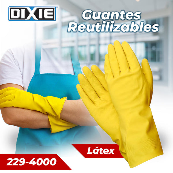 Guantes de Latex para Limpieza, Par.   Small, Medium, Large y X-Large