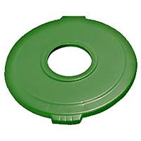 '-TAPA PLASTICA PLANA CON ABERTURA PARA BASURERO 32 GL. VERDE, CARLISLE 341033REC09.