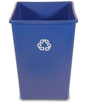 '-BASURERO PLASTICO CUADRADO AZUL, DE 35 GL., RUBBERMAID No. FG395873BL